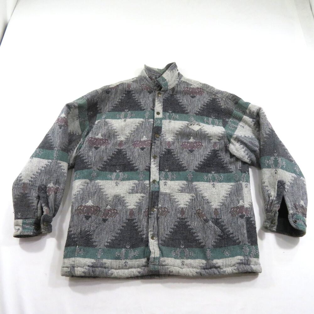 Rusty Brand Aztec Jacket Surfwear Gray Green Sz XL? Skate 1990s